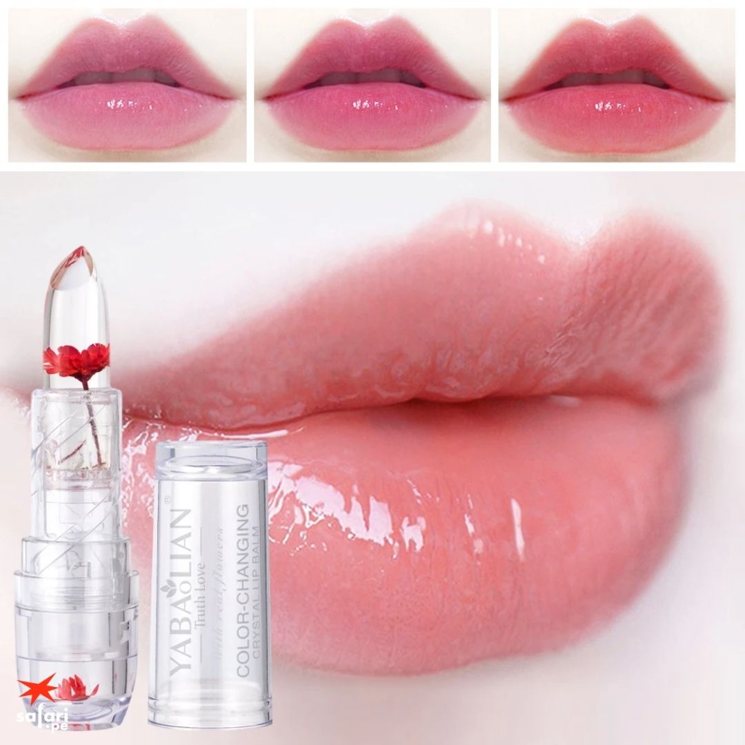 LABIAL HUMECTANTE TRANSPARENTE CON FLOR Y GELATINA