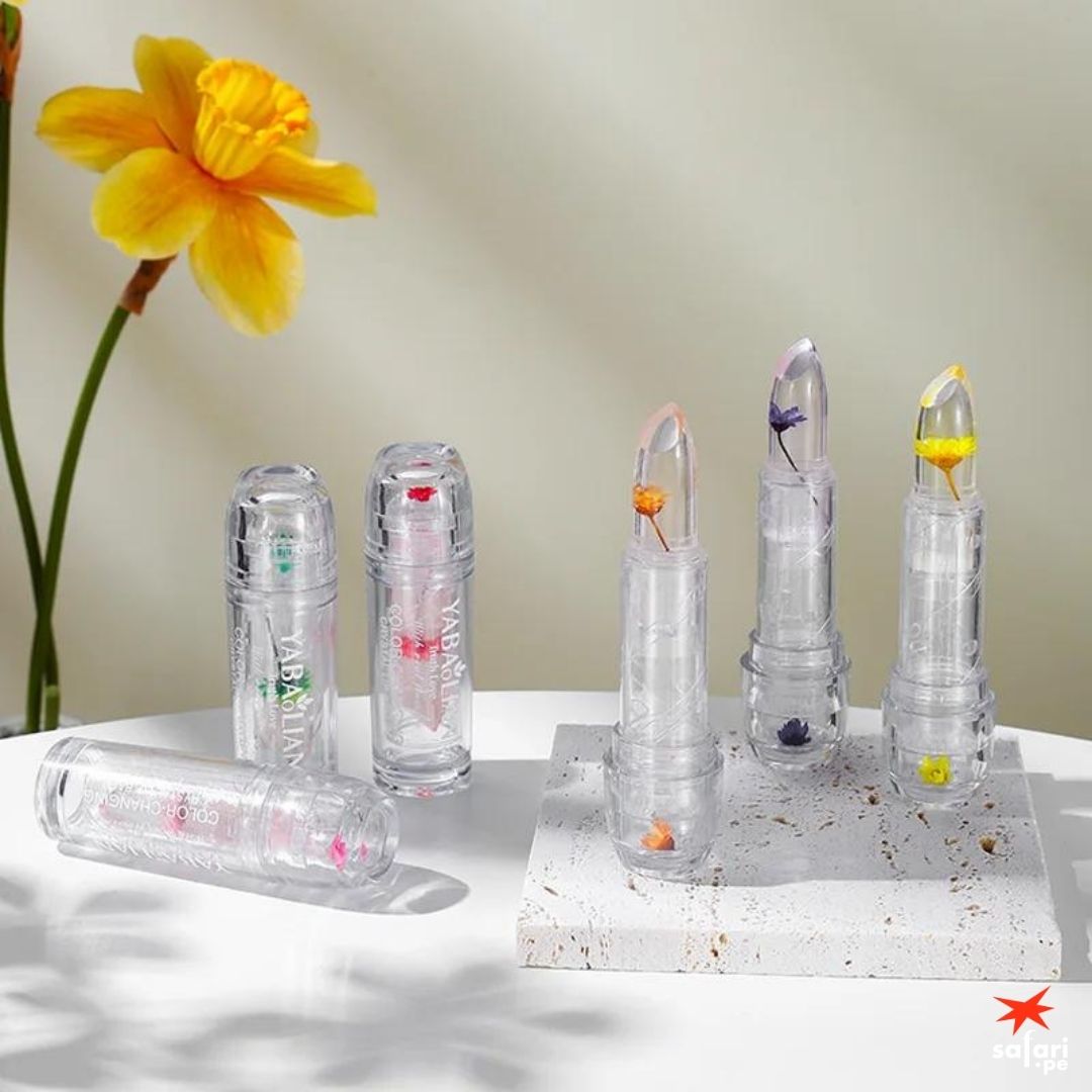 LABIAL HUMECTANTE TRANSPARENTE CON FLOR Y GELATINA