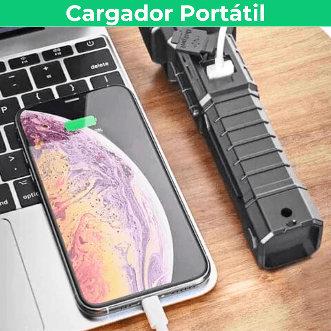 PowerLume - Linterna Martillo Cargador Multifuncional 6 en 1