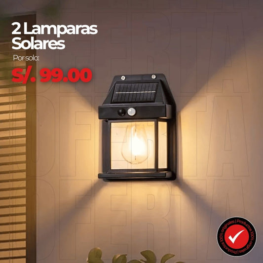 PACK: 2 LÁMPARAS SOLARES CON SENSOR DE MOVIMIENTO