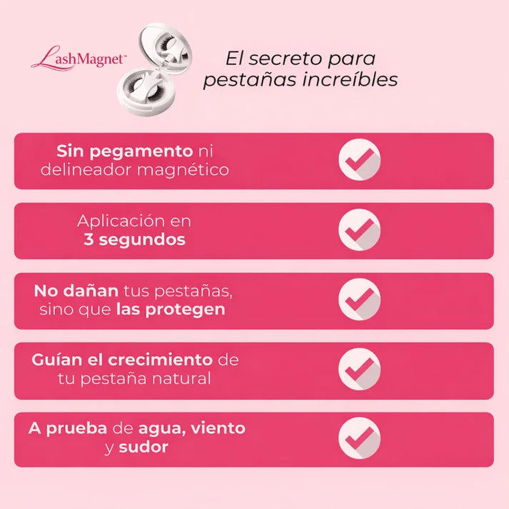 LashMagnet™ Pestañas Magnéticas Reutilizables Mirada de Impacto en Segundos