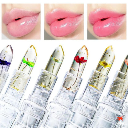 LABIAL HUMECTANTE TRANSPARENTE CON FLOR Y GELATINA (PACK DE 3 LABIALES)➕ ENVIO GRATIS🎁