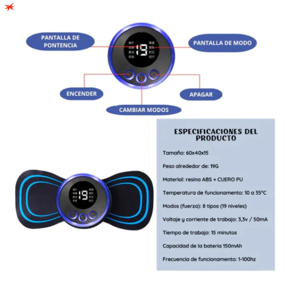 MASAJEADOR MUSCULAR ELÉCTRICO RECARGABLE