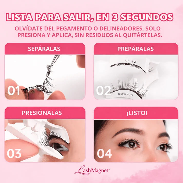 LashMagnet™ Pestañas Magnéticas Reutilizables Mirada de Impacto en Segundos