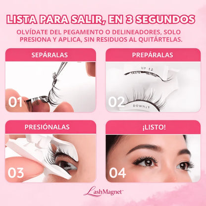 LashMagnet™ Pestañas Magnéticas Reutilizables Mirada de Impacto en Segundos