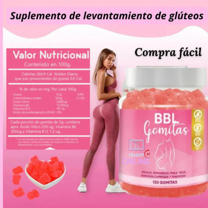 Gomitas BBL™ – con Aguaje Natural y Fitoestrógenos para Curvas Femeninas y Equilibrio Hormonal(130 unidades)