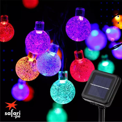 🌟 LUCES LED SOLAR BOLITAS MULTICOLOR 🎄 6 METROS