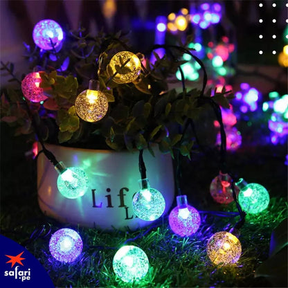 🌟 LUCES LED SOLAR BOLITAS MULTICOLOR 🎄 6 METROS