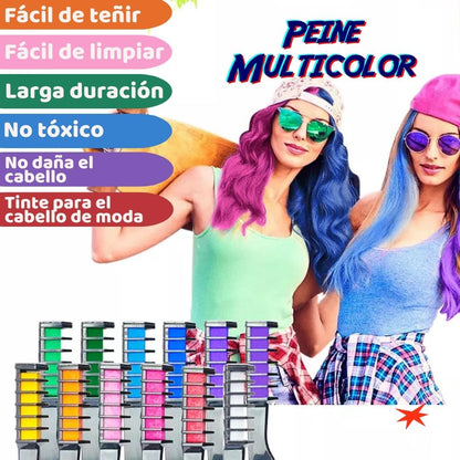 SET DE 6 PEINES MULTICOLORES