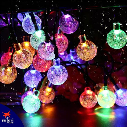 🌟 LUCES LED SOLAR BOLITAS MULTICOLOR 🎄 6 METROS