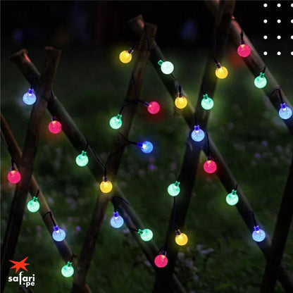 🌟 LUCES LED SOLAR BOLITAS MULTICOLOR 🎄 6 METROS