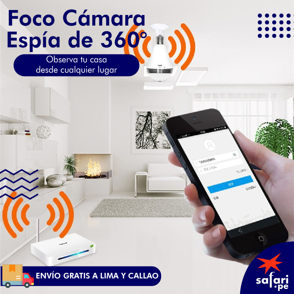 FOCO CÁMARA ESPÍA 360°💡